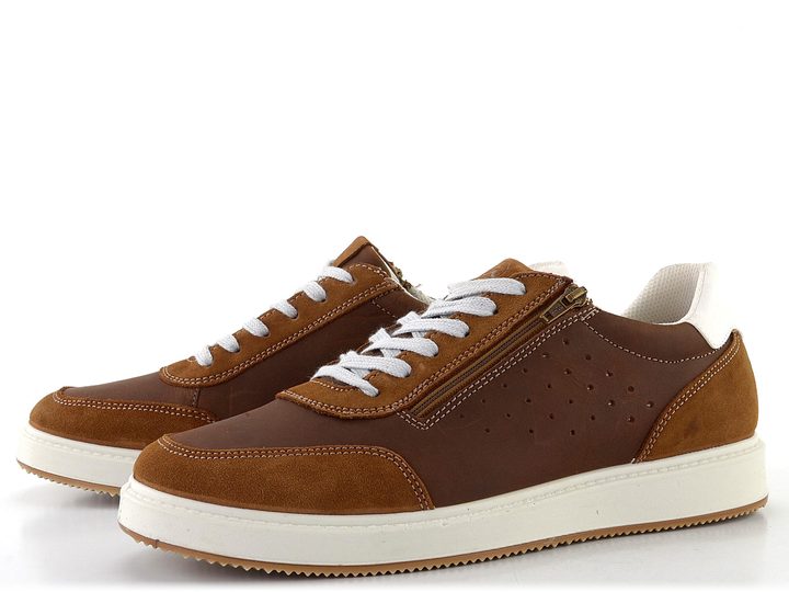 Ara hnědé pánské polobotky Genua Cognac/Weiss 11-26101-14