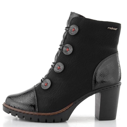 Rieker elegantn členková obuv na podpätku čierna Y2576-00