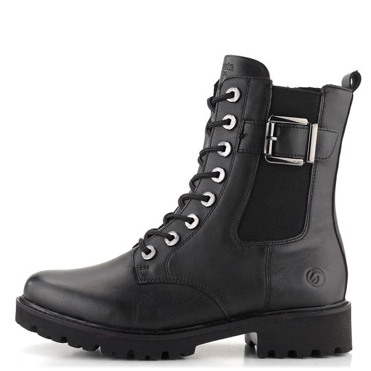 Remonte šnurovacia členková obuv na hrubej podošve čierna D8668-00