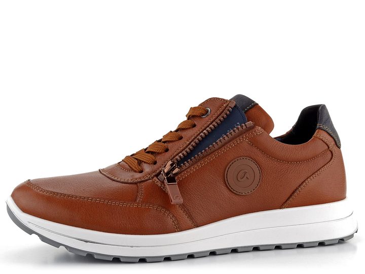 Ara širší pánské tenisky kožené Matteo cognac, blau 11-24505-14