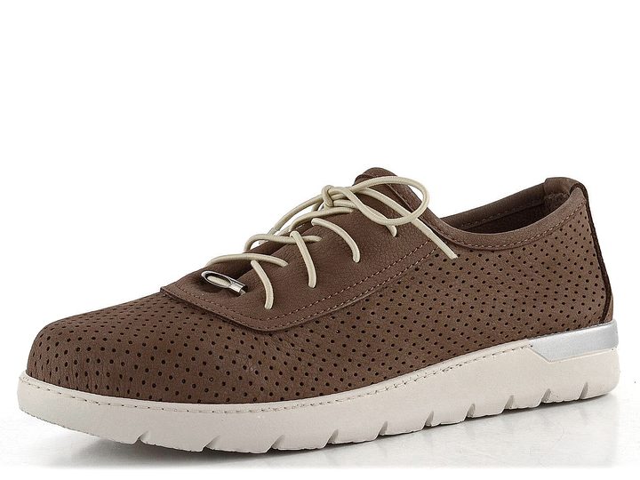 Looke kožené perforované polobotky Marcelle sand L1160_34