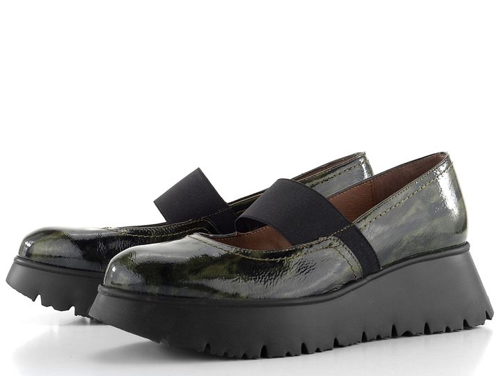 Wonders lakované slip-on polobotky na klínku Alga C-7311