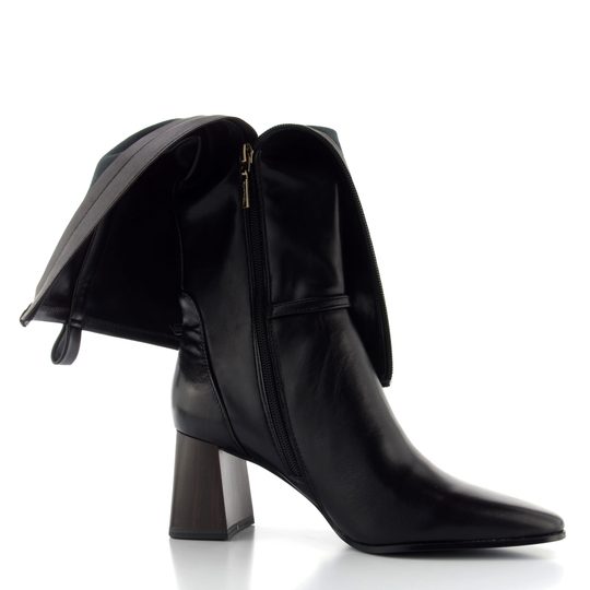 Tamaris kozačky na podpatku black 1-25521-47