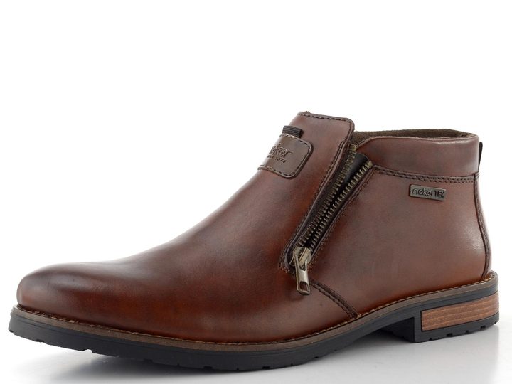 Rieker pánský elegantní kotník zipový hnědý 14656-24
