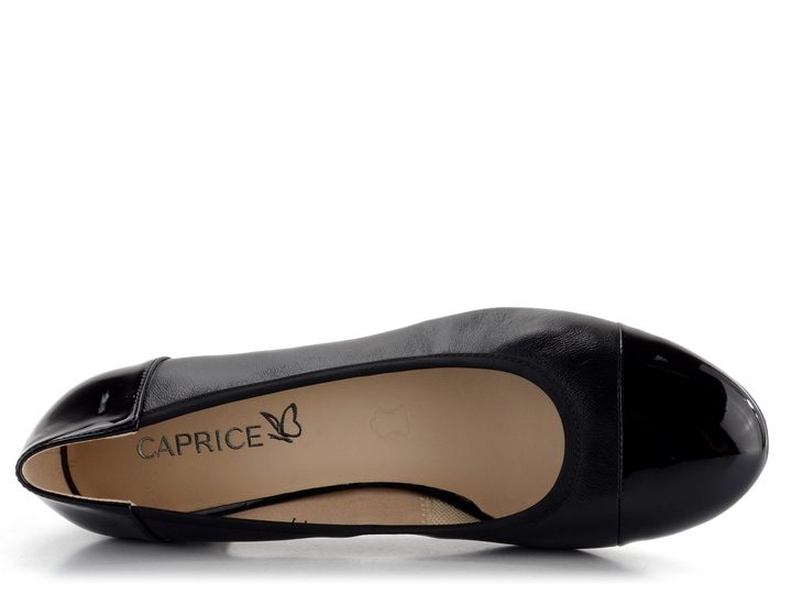 Caprice černé lodičky na širokém podpatku 9-22317-42