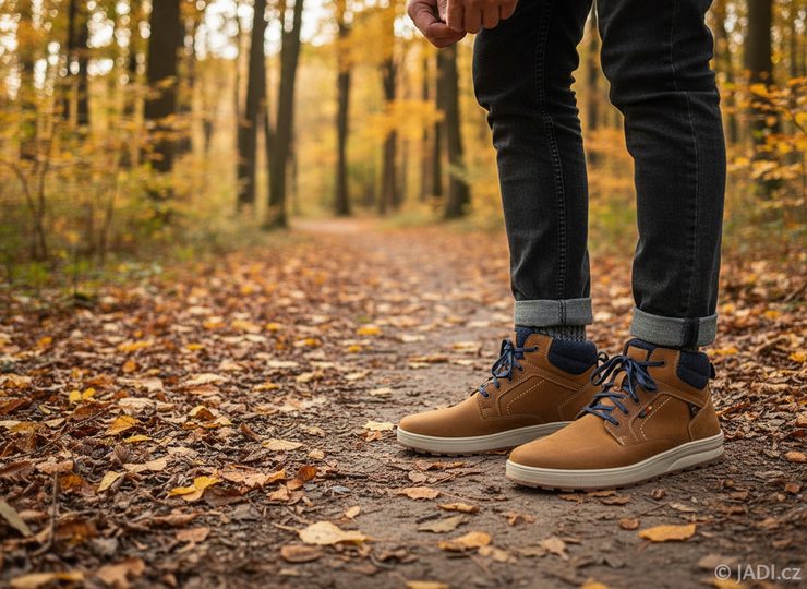 Klondike pánský sneakers kotník hnědý 92602 Tan/Blue