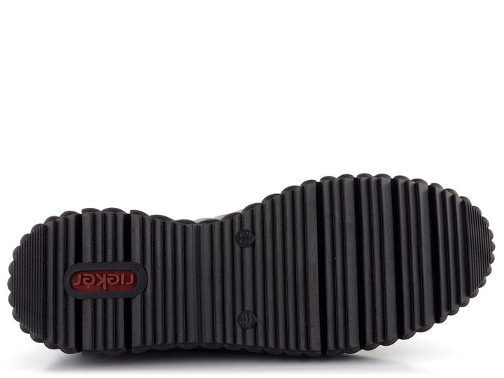 Rieker tenisky na platforme lakované čierne N2501-00