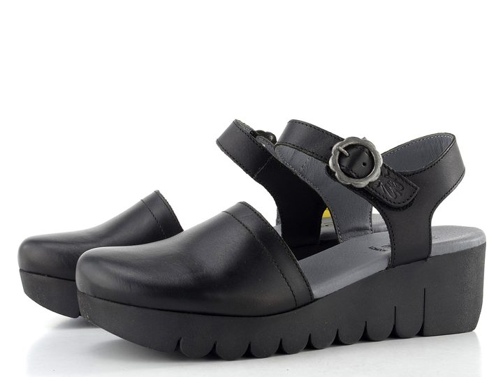 Fly London sandály na klínu black P145385000
