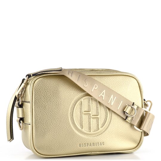 Hispanitas metalická crossbody kabelka s etue Platino BV232678