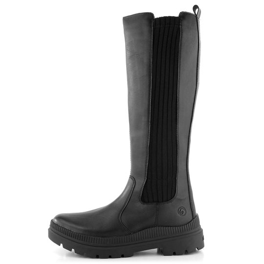 Remonte kozačky se strečí černé D0C71-01