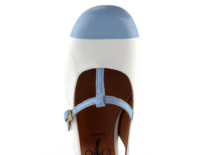 Fly London lodičky s volnou patou sky blue/offwhite P145083006