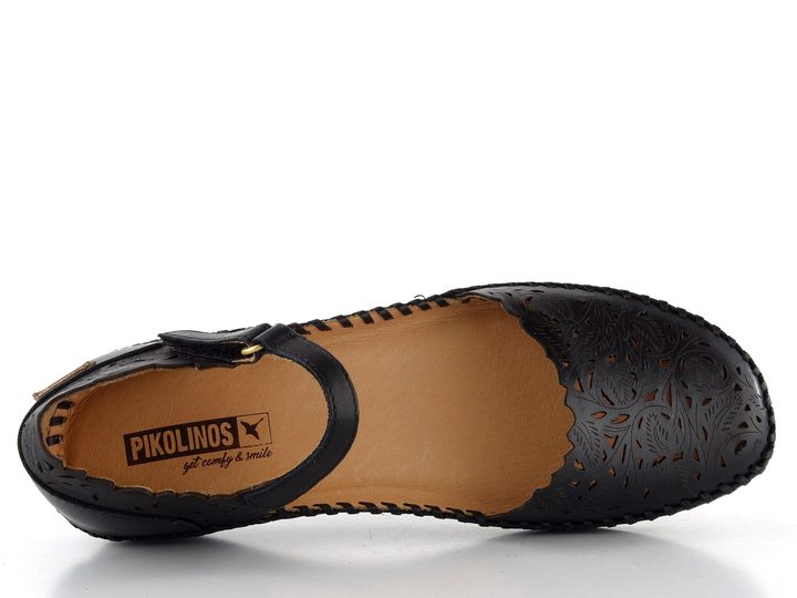 Pikolinos prořezávané baleríny s páskem Vallarta Black 655-0906
