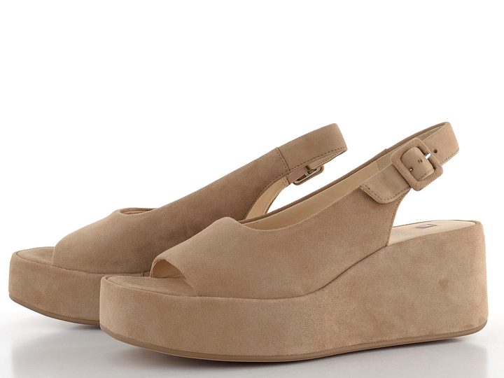 Högl velurové sandály na klínku Taupe  9-102512