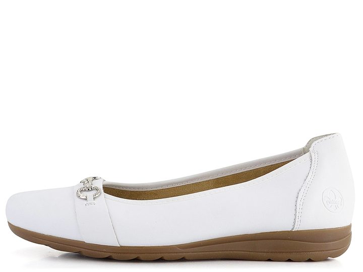 Rieker baleríny s ozdobným kováním bílé L9360-80