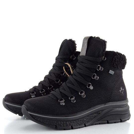 Rieker členková obuv s membránou a platformou čierna 48034-00