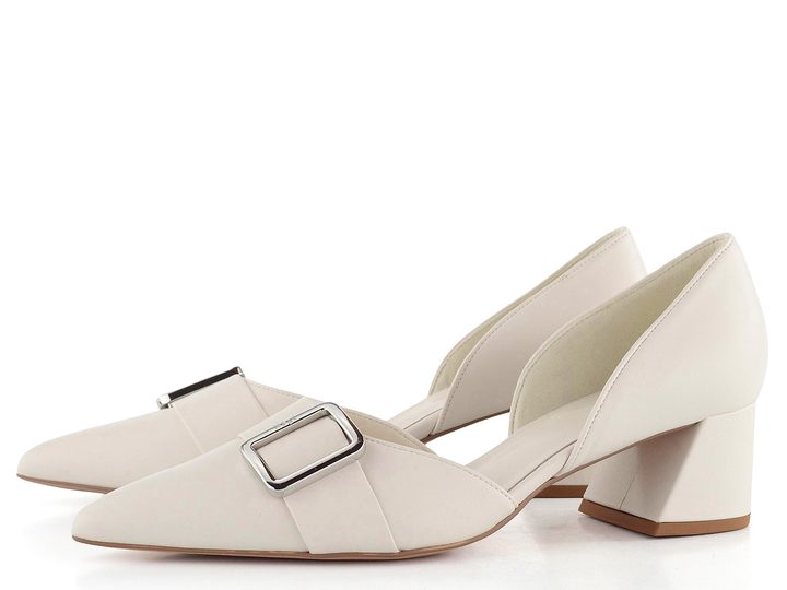 Högl lodičky na širokém podpatku Creme 9-104530