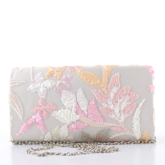 Bulaggi společenské psaníčko s flitry Flower cream BU32-26386