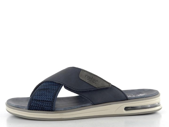 Rieker pánské pantofle s kříženými pásky modré 29083-14