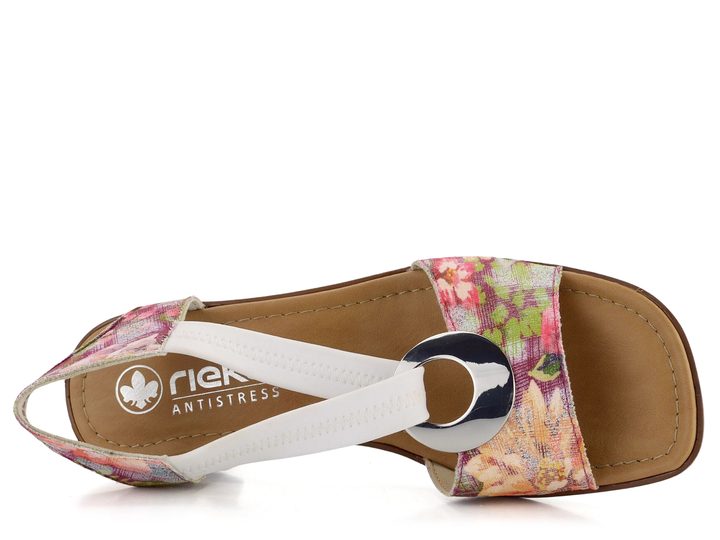 Rieker sandále na podpätku Fuchsia-Multi 62662-90