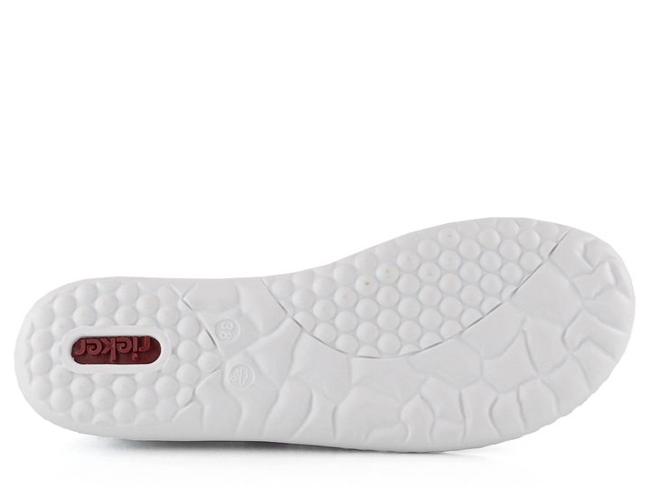 Rieker vzdušné šněrovací polobotky se zipem bílé 52824-80