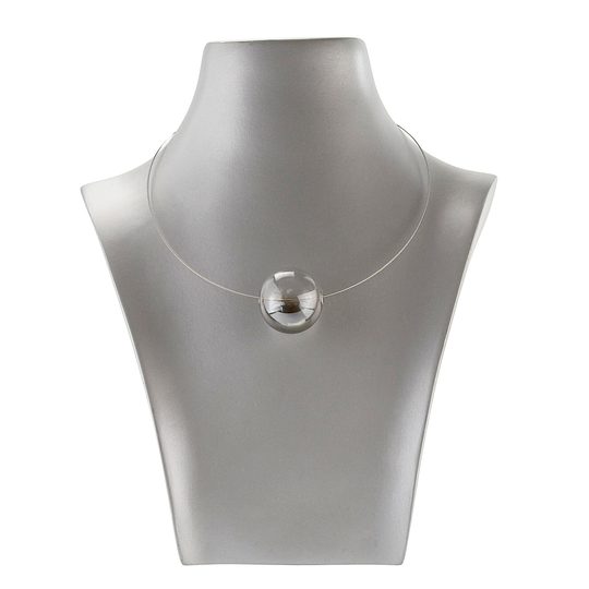 Náhrdelník/struna s jednou bublinou kouřová+pokov