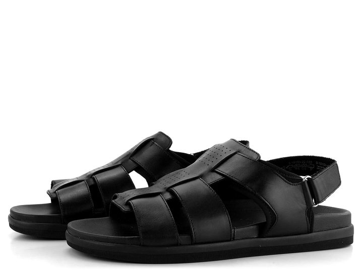 Caprice pánské kožené sandály černé 9-18100-42