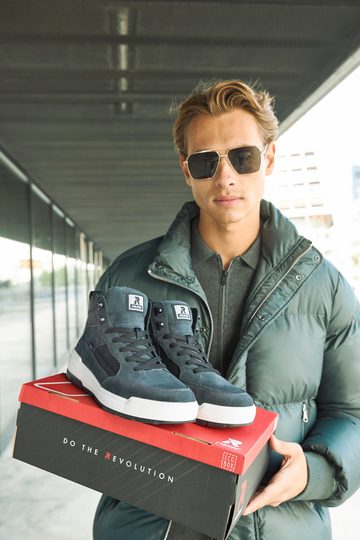 Rieker Revolution členková obuv s membránou temne šedá U0069-45