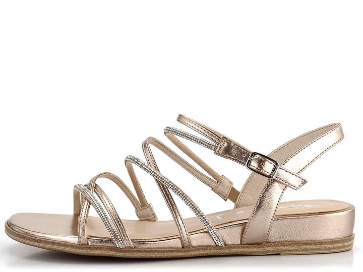 Tamaris metalické páskové sandály Light Gold 1-28103-42