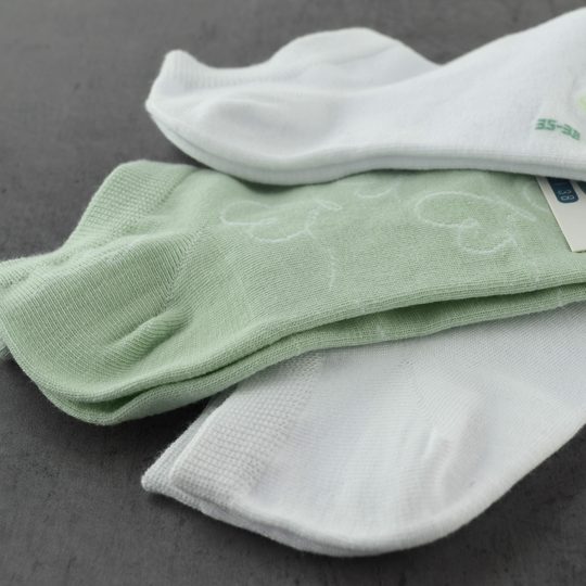 Nízké ponožky 3 páry v balení 36122 bílá/zelená mix