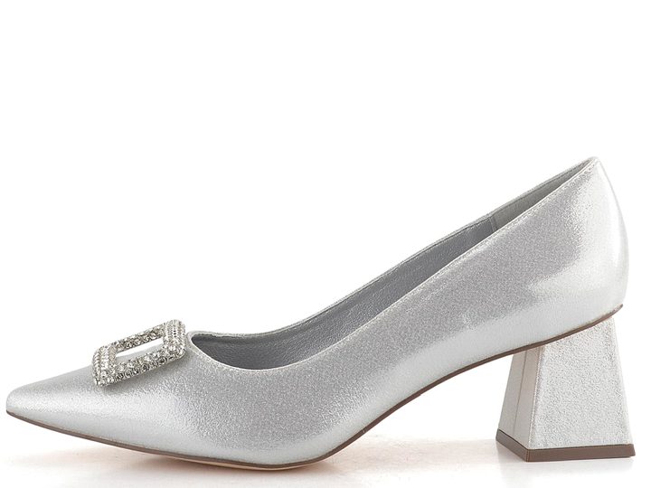 Menbur společenské lodičky s broží Plata/Silver 25877