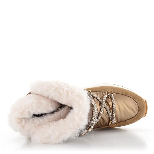 Geox kotník s kožešinkou a membránou Falena ABX tobacco D16HXC02285C6777