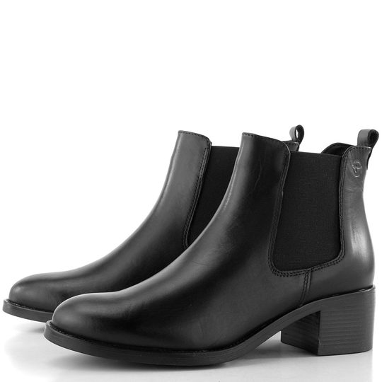 Tamaris kožený chelsea kotník black 1-25026-41