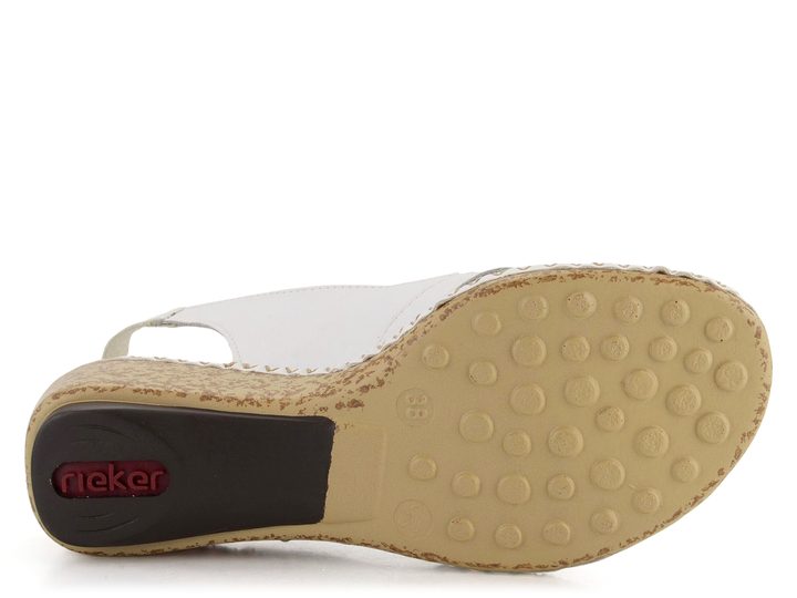 Rieker biele sandále na kline 66189-80