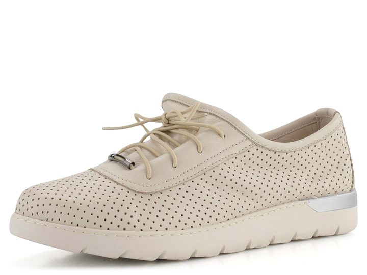 Looke kožené perforované poltopánky Leonore Creme L1051_64