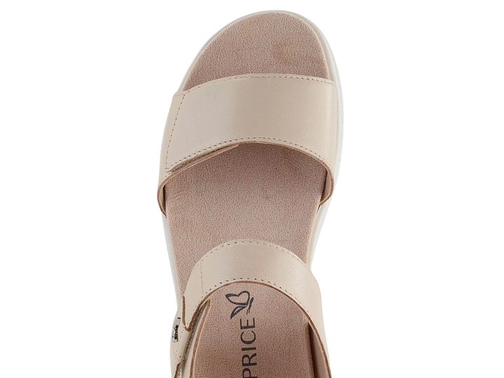Caprice sandály s vyměnitelnou stélkou Cream Perlato 9-28701-42