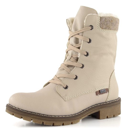 Rieker vyhrňovacia členková obuv s kožušinkou béžová Y9122-60