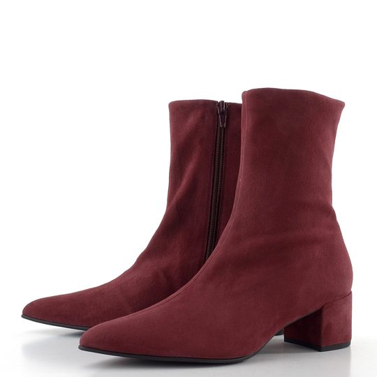 Högl elegantní semišový kotník na podpatku cabernet  0-104712-4400