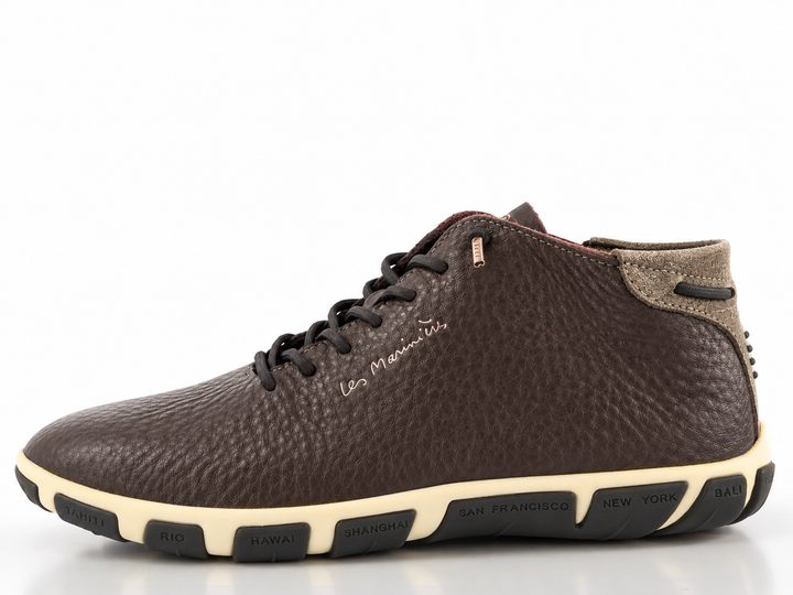 TBS kožený kotník Jesmini chocolat+bronze M7M65