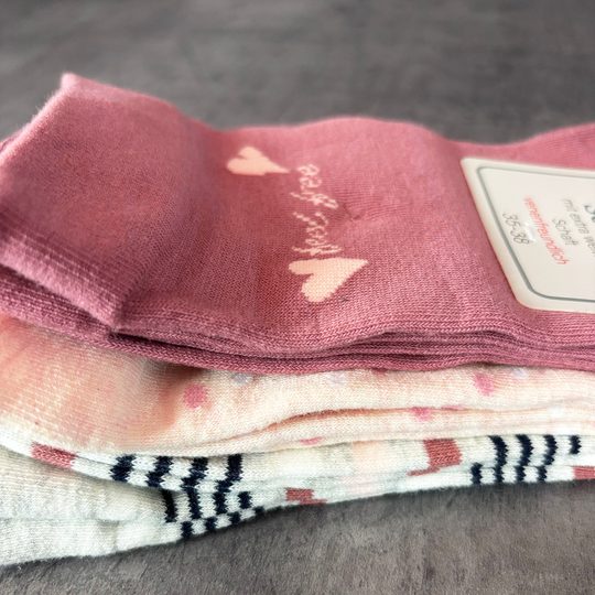 Dámské ponožky se zdravotním lemem 3 páry červená/oranžová/sv.šedá 39545