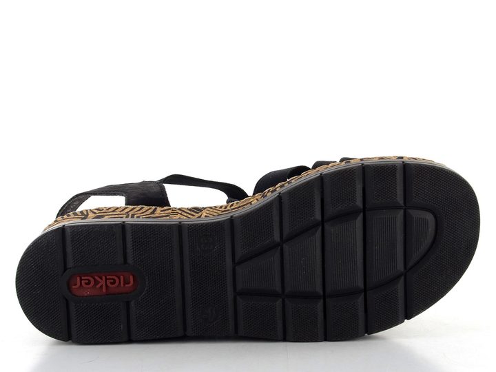 Rieker sandále na platforme čierne V3902-00