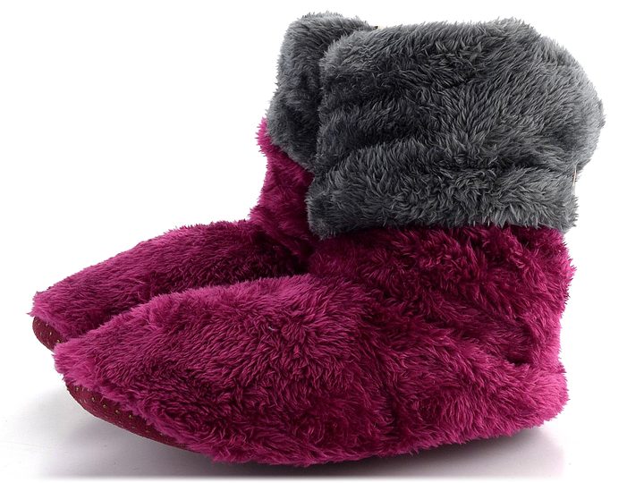 Domácí ponožkové bačkory ohrnovací vínové