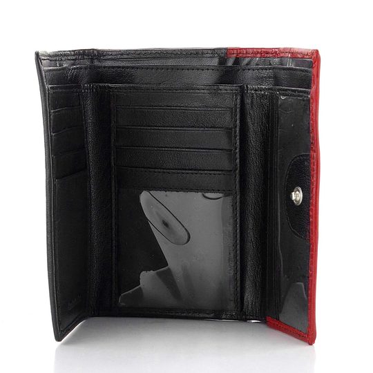 Dámská kožená peněženka černá/červená BLC/4390/419