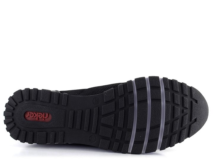 Rieker černé sportovní mokasíny s řetízkem N7458-00