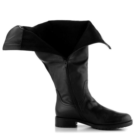 Gabor čierne kožené čižmy XL-Vario 32.069.57