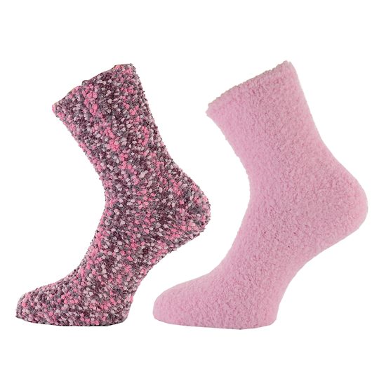 Ponožky ženilkové ružové/ružová melanž 2 páry uni veľkosť 35-42