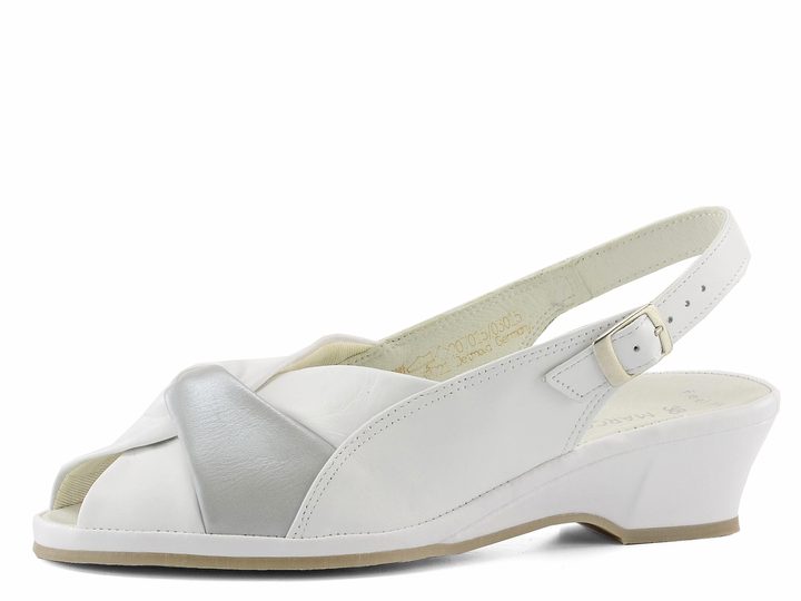 Marco Tozzi sandále biele kombi 2-28910-28