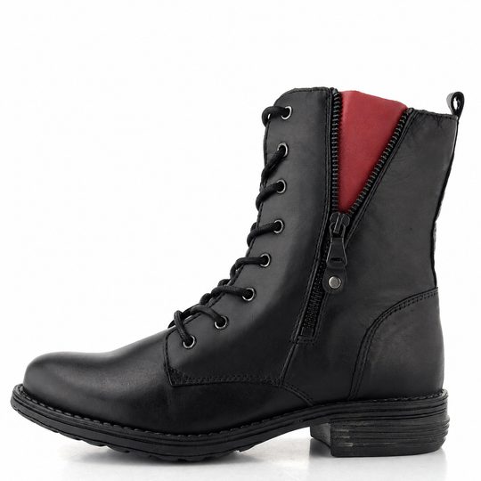 Creator šněrovací kotník se zipem Siviglia Black+Red IB 18268