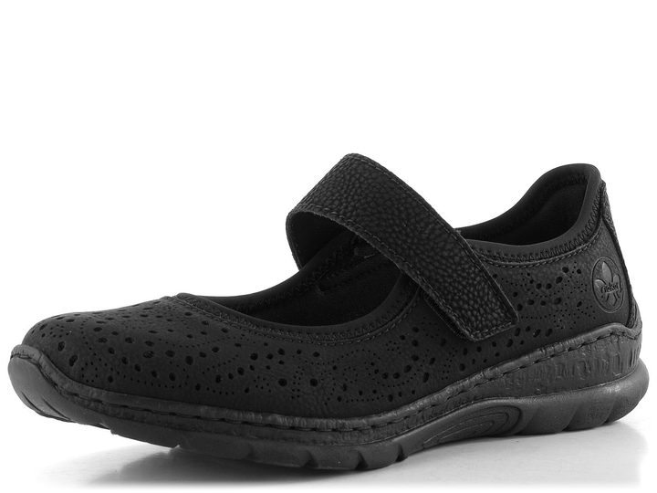 Rieker sportovnější baleríny s páskem černé N4299-00