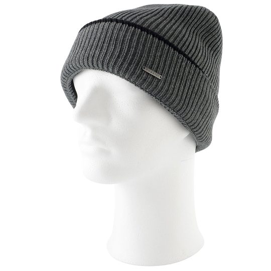 Bugatti oboustranná pánská pletená čepice černá/šedá 629313-960