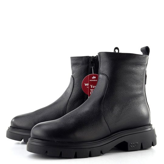 Wonders kotník na robustní podešvi negro A-4306-Y